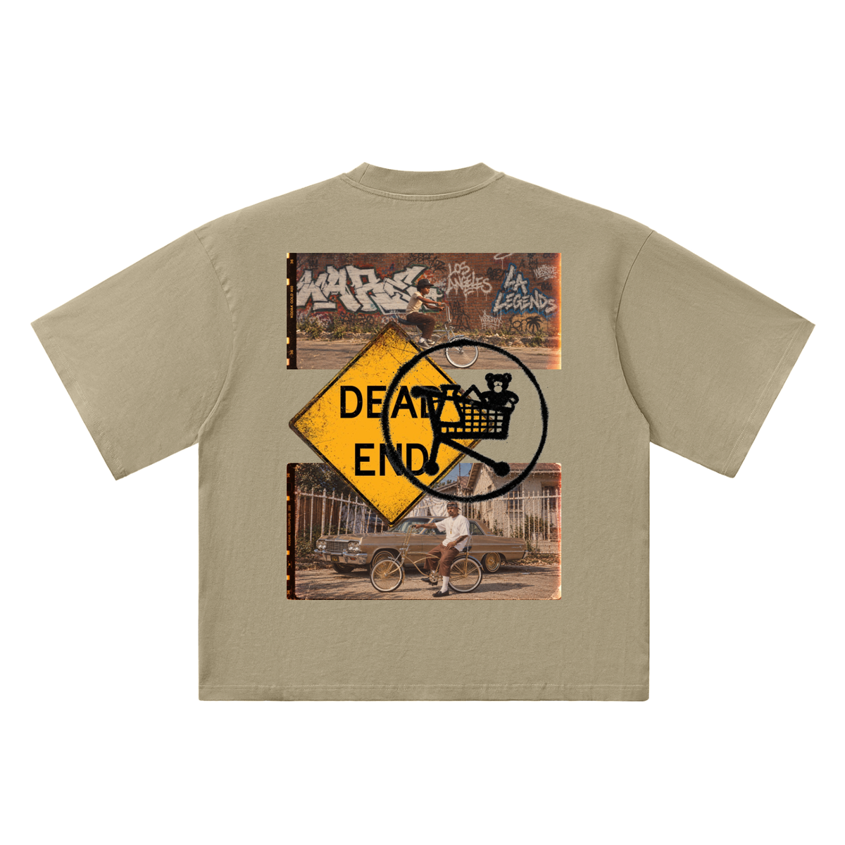 DEAD END (Lowrider bike) Oversized Drop Shoulder T-Shirt
