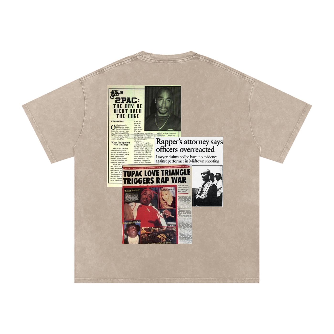 2pac Media Vintage Oversized T-Shirt