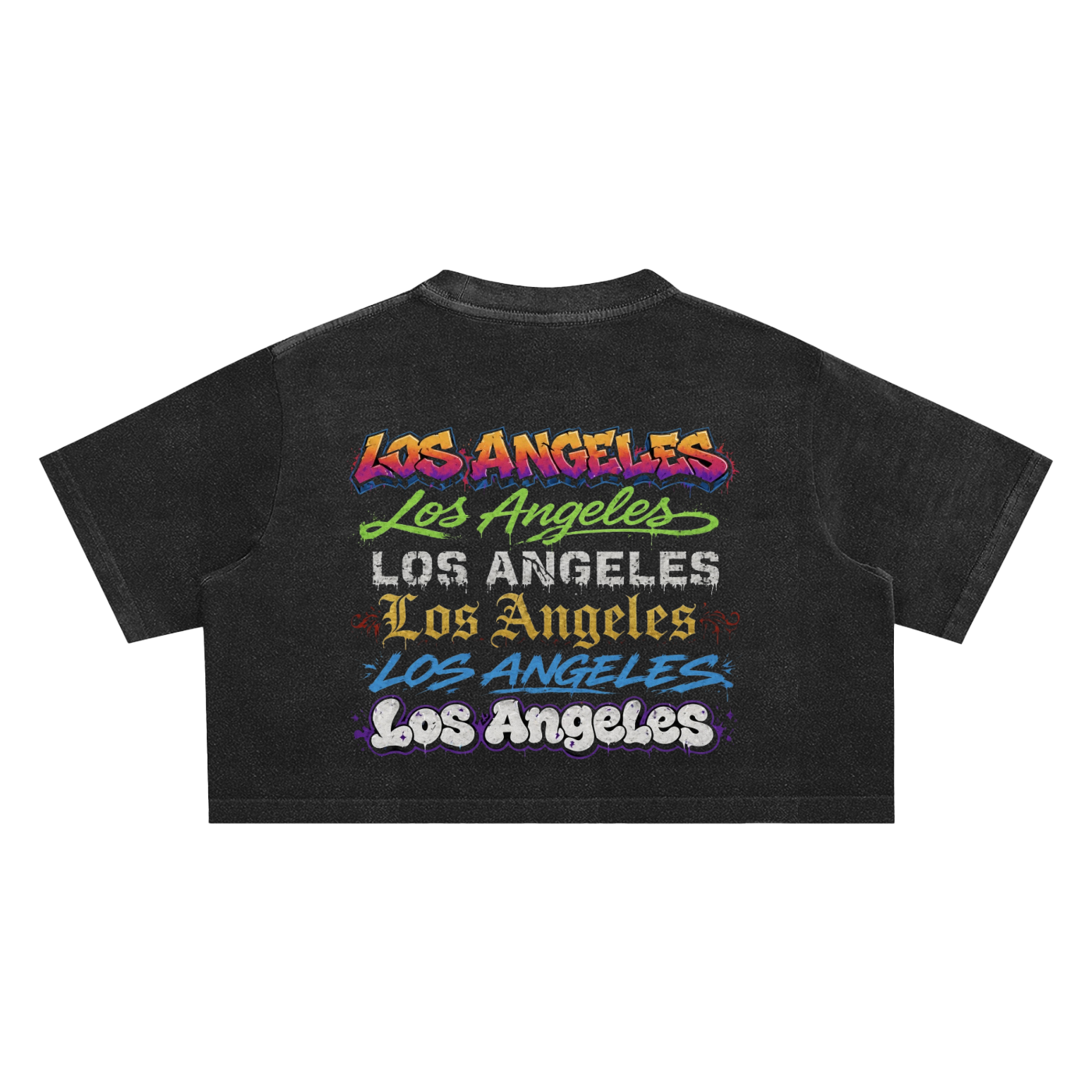***(Womens ONLY!) LA fontz -Snow Washed Crop Top