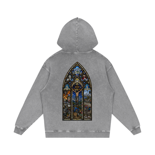 “Pray for me” Snow Washed Loose Hoodie
