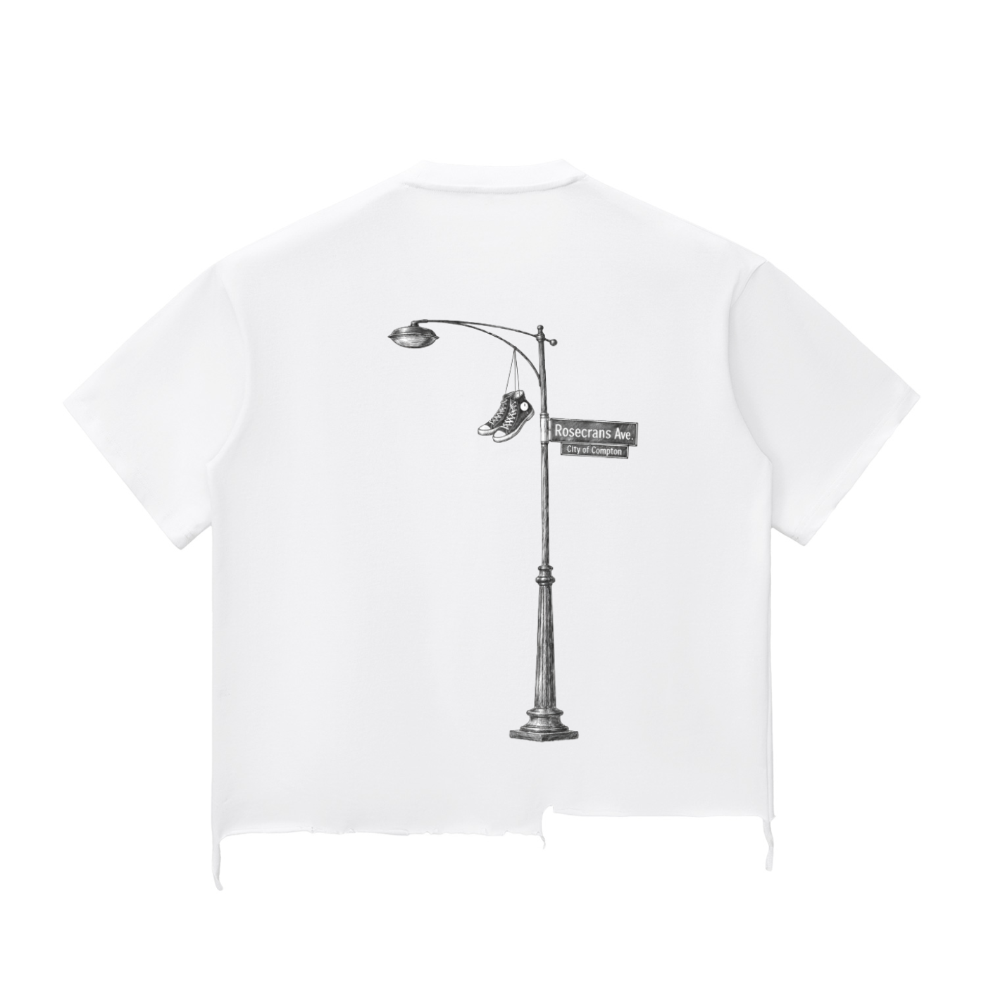 Compton -Rosecrans Ave.  Raw-Hem Boxy T-shirt