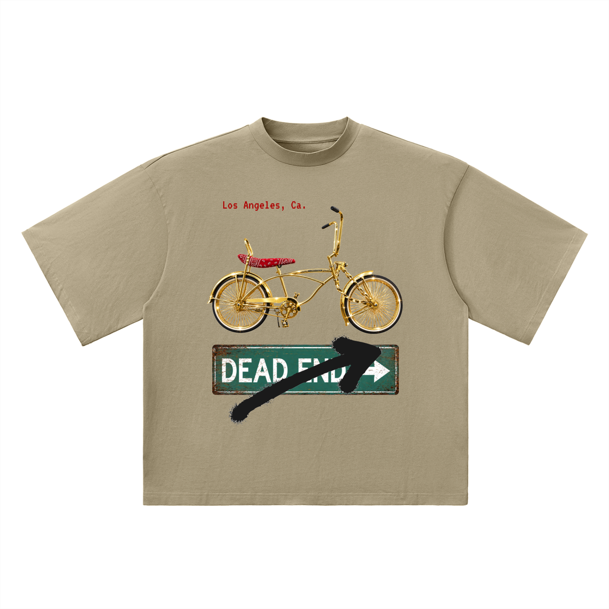 DEAD END (Lowrider bike) Oversized Drop Shoulder T-Shirt