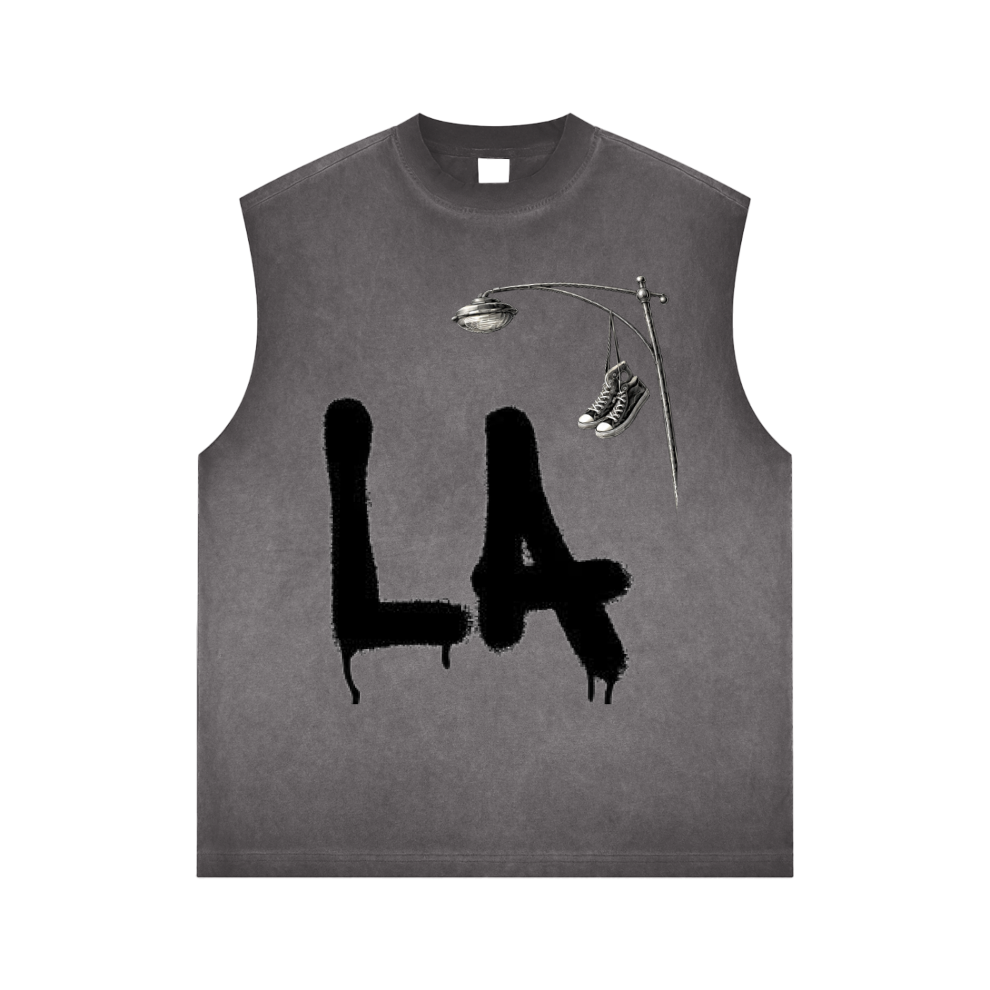LA tag Reverse Washed sleeveless