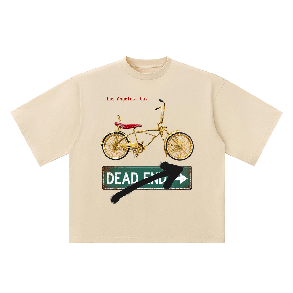 DEAD END (Lowrider bike) Oversized Drop Shoulder T-Shirt