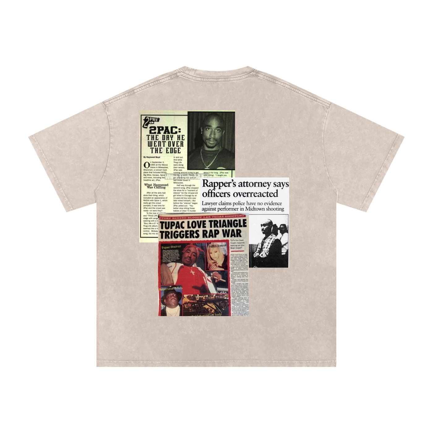 2pac Media Vintage Oversized T-Shirt
