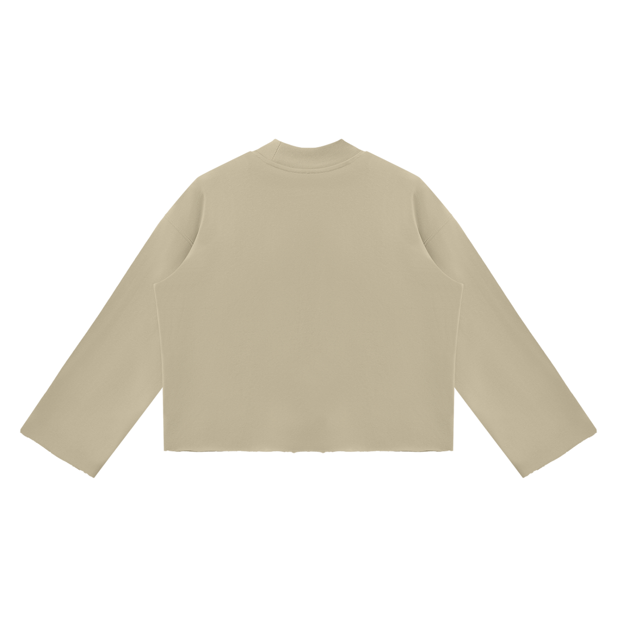 If found… cross roads Mock Neck Raw Edge Boxy Sweatshirt