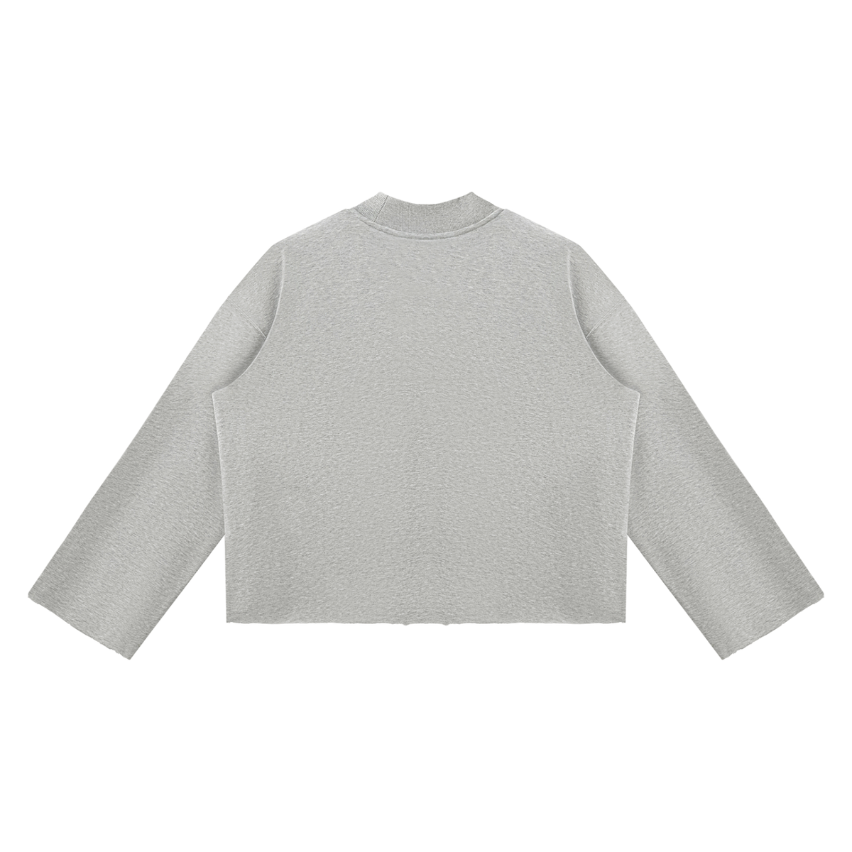If found… cross roads Mock Neck Raw Edge Boxy Sweatshirt
