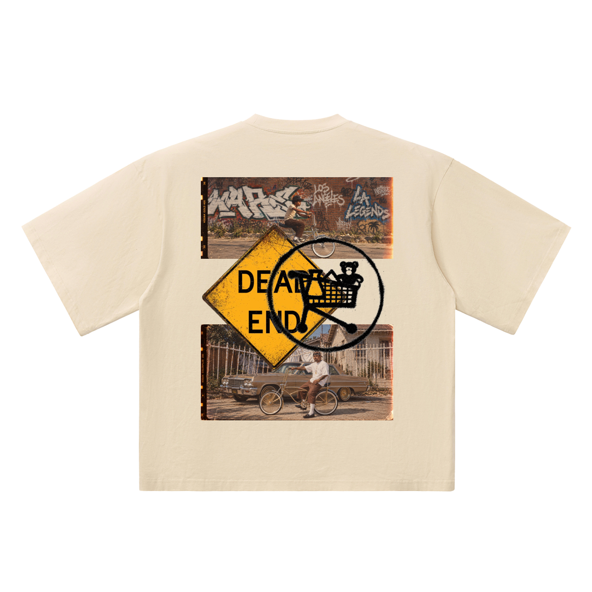 DEAD END (Lowrider bike) Oversized Drop Shoulder T-Shirt