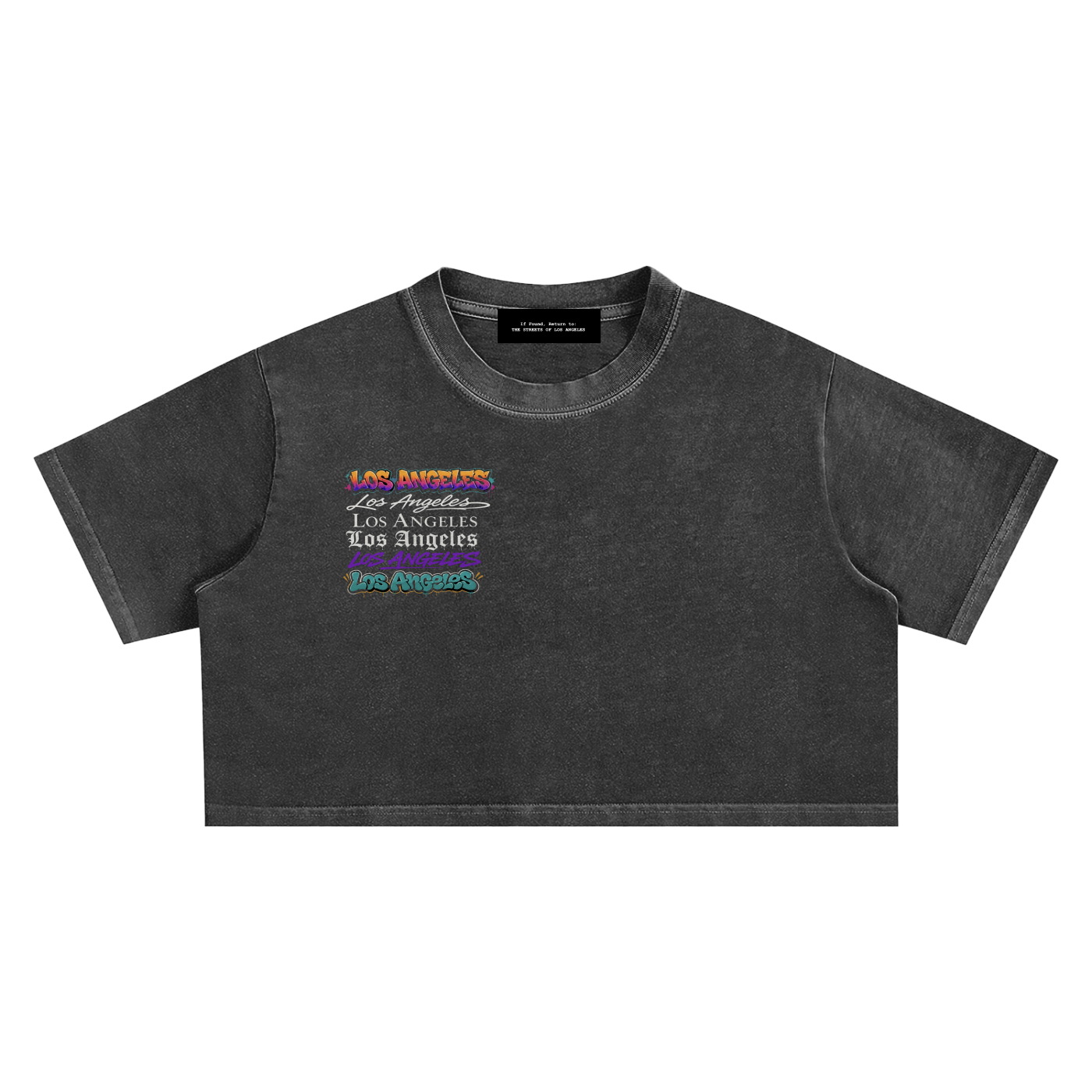 ***(Womens ONLY!) LA fontz -Snow Washed Crop Top