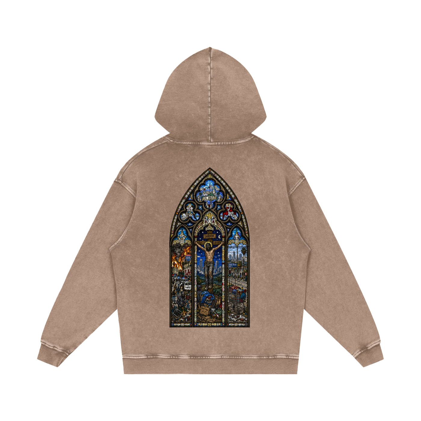 “Pray for me” Snow Washed Loose Hoodie
